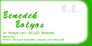 benedek bolyos business card